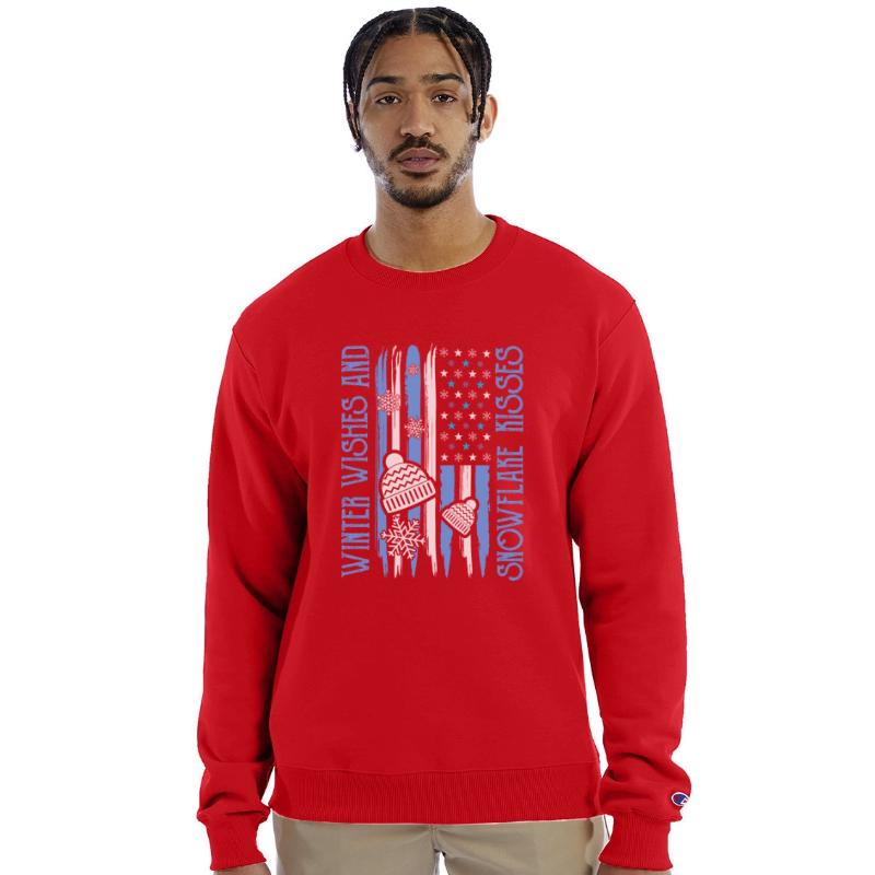 Winter Wishes Snowflake American Flag