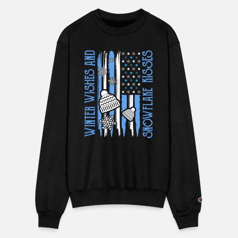 Winter Wishes Snowflake American Flag