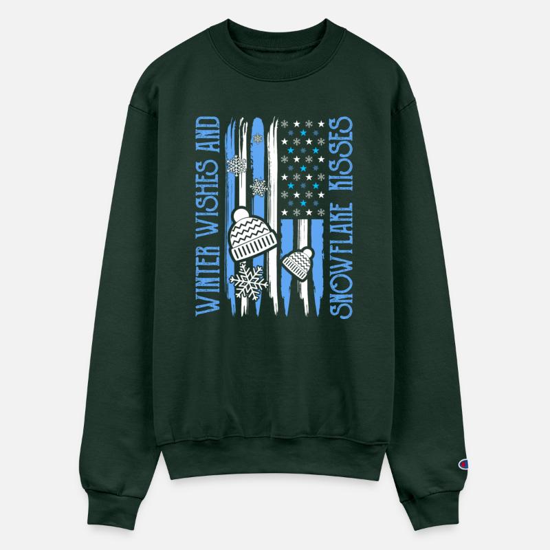 Winter Wishes Snowflake American Flag