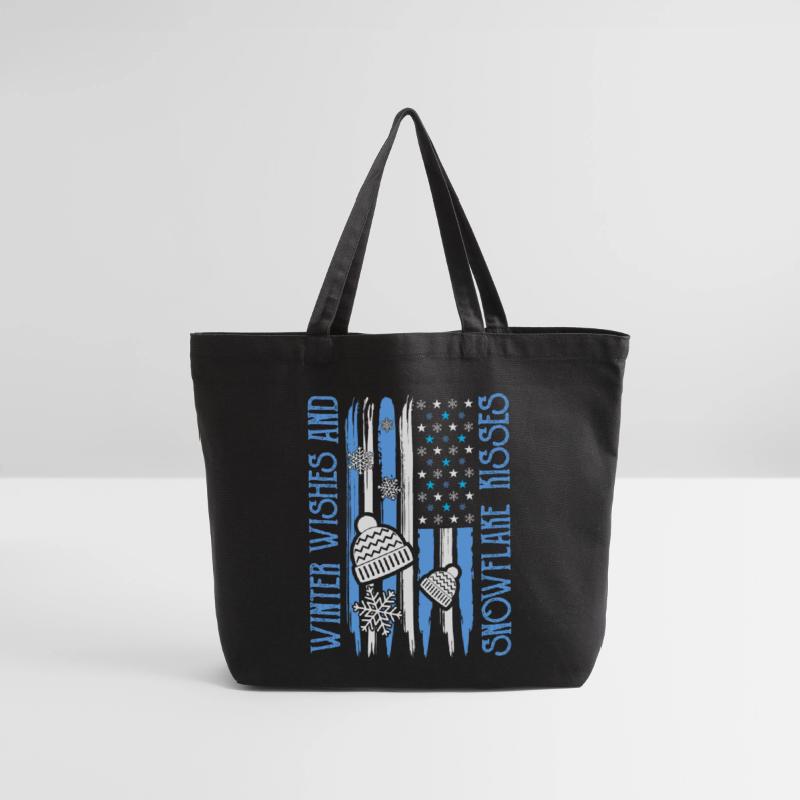 Winter Wishes Snowflake American Flag