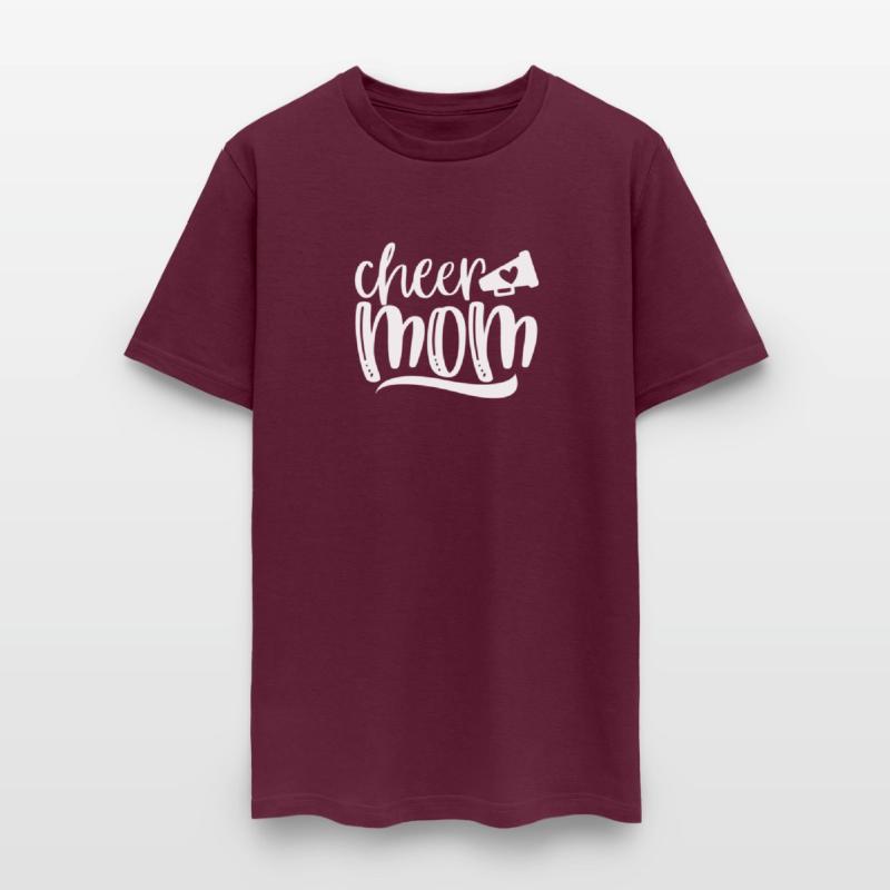 Womens Cheer Mom Shirt Megaphone with Heart Accen